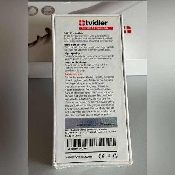 👂tvidler Ear Wax Remover - 1 Handle and 2 Tip Heads White - Picture 2 of 4